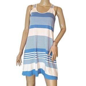 Lilly Pulitzer XXS Blue White Striped Racerback Tank Dress Cotton